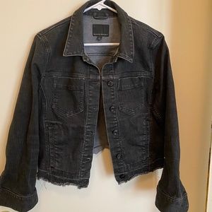 Banana Republic Distressed Black Jeans Jacket